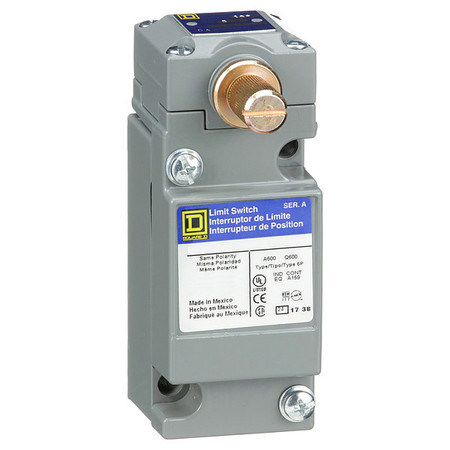 TELEMECANIQUE SENSORS Heavy Duty Limit Switch, No Lever, Rotary, 2NC/2NO, 10A @ 600V AC, Actuator Location: Side 9007C66B2