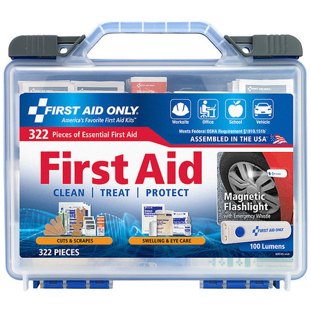FIRST AID ONLY First Aid Kit w/House, 322pcs, 11x9.75", BL 91414