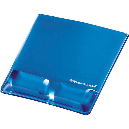 FELLOWES Mouse Pad w/Wrist Support, Blue, Standard 9182201