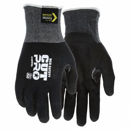 MCR SAFETY Coated Gloves, Finished, Knit, L/9, PR 9188SFBL