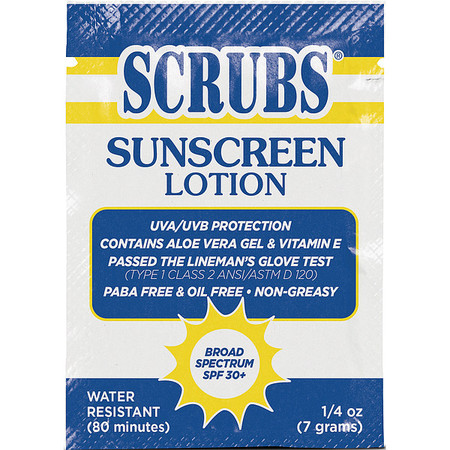 SCRUBS Sunscreen Lotion, Foil Pack, 7g, PK100 92101