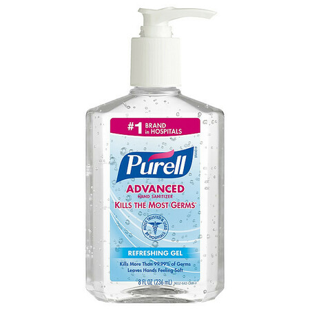 Purell Hand Sanitizer, Gel, 8oz, Pump 9652-12