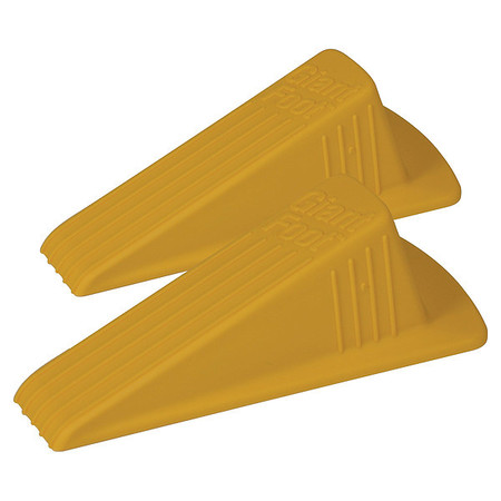 Master Door Stop Wedge XL, Safety Yellow, 2"H x 3-1/2"W, PK.2 GD005