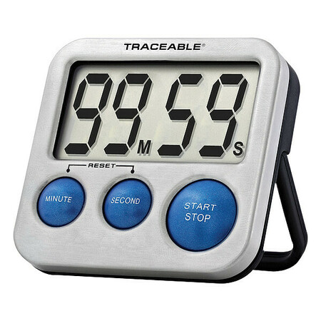 TRACEABLE Digital Timer, CountDown, CountUp, 100min 9876863