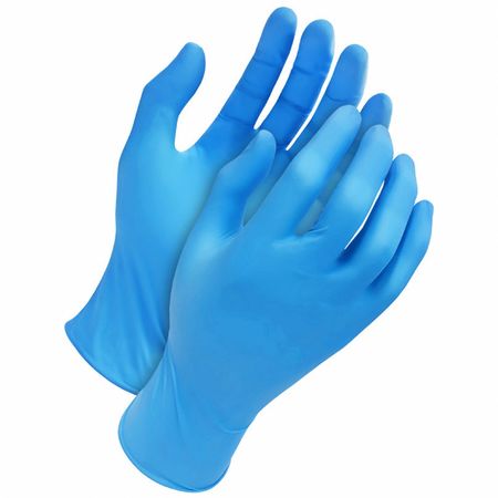 BDG Tri-Polymer Disposable Gloves, 5 mil Palm, Nitrile/Neoprene/Rubber, Powder-Free, L, 100 PK, Blue 99-1-6350-L