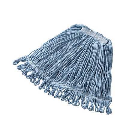 RUBBERMAID COMMERCIAL 1in String Wet Mop, 16oz Dry Wt, Slide On Connection, Loop-End, Blue, Cotton/Synthetic, FGD21206BL00 FGD21206BL00
