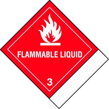 Brady Flammable Liquid Shipping Labels 4-1/2", White, Pk100 28479LS