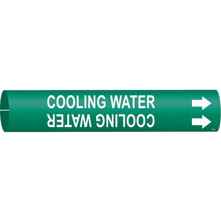 BRADY Pipe Marker, Cooling Water, Grn, 4 to 6 In 4042-D