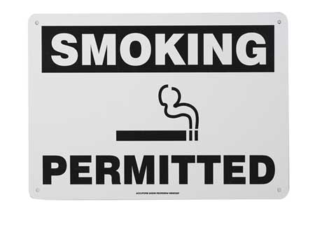 ACCUFORM Smoking Area Sign, 10" H, 14 in W, Rectangle, English, MSMK957VA MSMK957VA