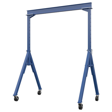 ZORO SELECT Adj. Gantry Crane, Steel, Blue, 2000 lb. AHS-2-10-14