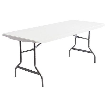 ALERA Rectangle Folding Table, 72" W, 30" L, 29" H, Platinum Top, Blow-Molded High-Density Polyethylene ALE65600