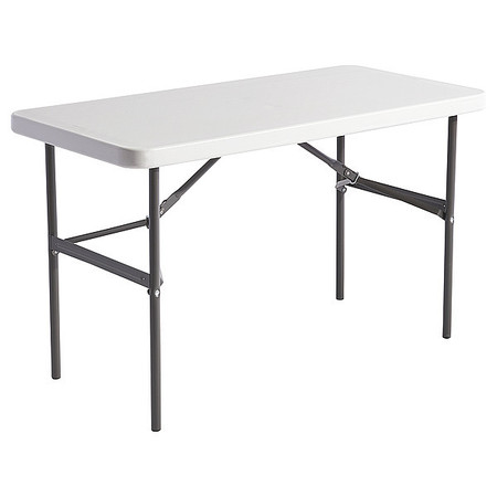 ALERA Rectangle Folding Table, 48" W, 24" L, 29" H, Platinum Top, Blow-Molded High-Density Polyethylene 65603