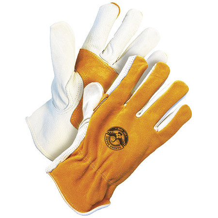 BDG Leather Gloves, Glove Sizes M/8, PR, Color: Gold/Pearl 20-1-148-M