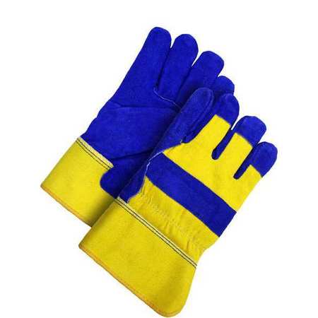 BDG Fitter Glove Split Cowhide Lined Pile Blue/Gold, Shrink Wrapped, Size XL 30-9-373A-XL-K