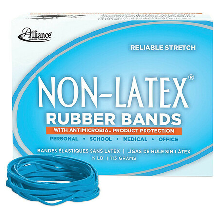 ALLIANCE RUBBER Rubberbands, Size 33, 1/4 lb., Cyan Blue 42339