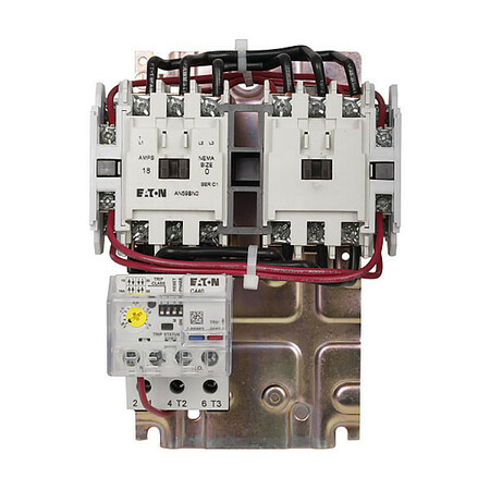 EATON Reversing NEMA Magnetic Motor Starter, No Enclosure NEMA Rating, 120V AC, 3 Poles, 1NO AN59BN0A5E005