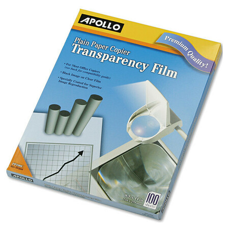 APOLLO Plan Paper Transperancy Film, Clear, PK100 VPP100CE