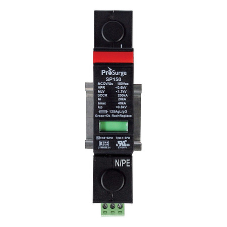 PROTEC Surge Protector, 1 Phase, 120V, 1 Poles, 2 ASISP150-1P