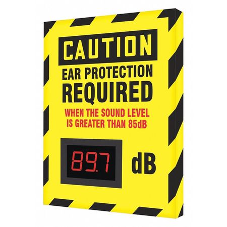 Condor Sound Level Decibel Meter Sign, 12 in Height, 12 in Width, Aluminum, Square, English 444A64