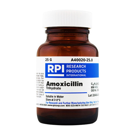 RPI Amoxicillin, Trihydrate, 25g A40020-25.0