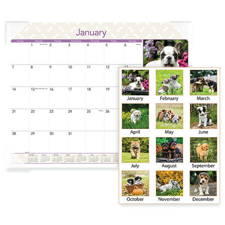 At-A-Glance Monthly Desk Calendar, Puppies DMD166-32