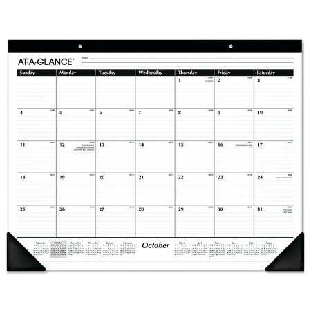AT-A-GLANCE 22 x 17" One-Color Desk Pad Calendar, White AAGSK241600