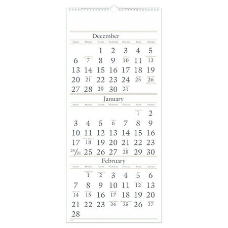 AT-A-GLANCE 12-1/4 x 27" Three-Month Reference Wall Calendar, White AAGSW11528
