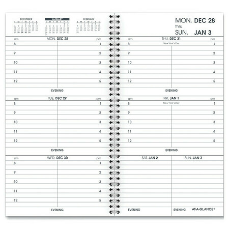 AT-A-GLANCE 3-1/4 x 6-1/4" Desk Calendar Refill, White 70-904-10