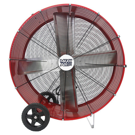 Maxx Air Barrel Fan, Air Mover, Air Circulator 36 in. Non-Oscillating, 120 V, 7,300 / 10,200 CFM BF36BD RED