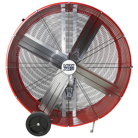 Maxx Air Barrel Fan, Air Mover, Air Circulator 42 in. Non-Oscillating, 120 V, 9,500 / 13,300 CFM BF42BD RED