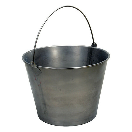 ZORO SELECT 5 gal Round Tapered Bucket, Silver, 304 Stainless steel BKT-SS-500