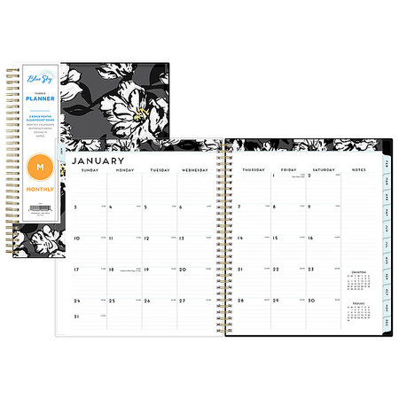 BLUE SKY Planner, 8 x 10", Gray/Black/Gold, Monthly BLS110216