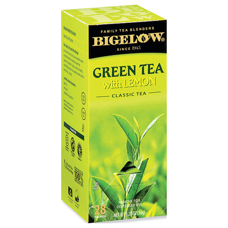 BIGELOW Tea, Bag, Green Tea with Lemon Flavor, PK28 RCB10346