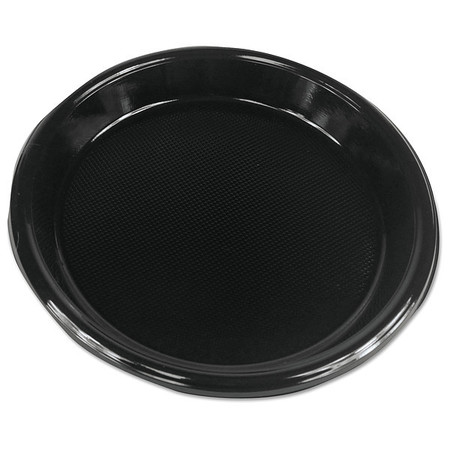 ZORO SELECT Disp Plastic Plate, 10 in, Black, PK500 BWKPLHIPS10BL