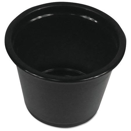 ZORO SELECT Disposable Portion Cup, 1 oz, Black, PK2500 BWKPRTN1BL