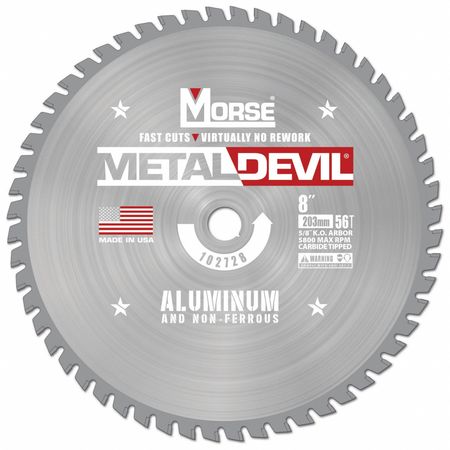 MORSE Circular Saw Blade, 8 in Blade, 56 Teeth 102728-WWG