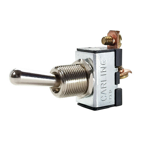 CARLING TECHNOLOGIES Toggle Switch, SPST, 2 Connections, On/Off, 1 1/2 hp, 10A @ 250V AC, 20A @ 125V AC CA201-73