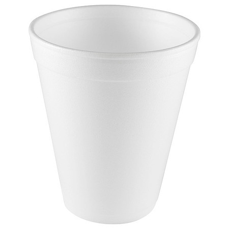 ZORO SELECT Disposable Cold/Hot Cup 12 oz. White, Foam, Pk1000 C12A