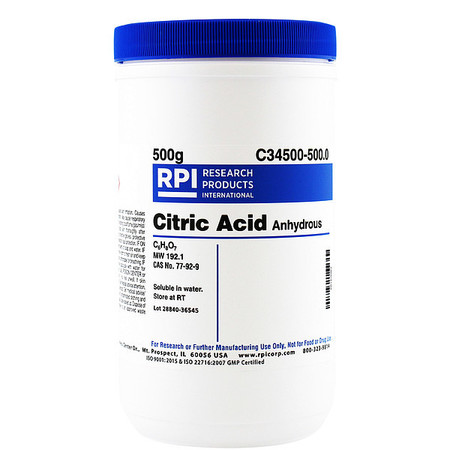 RPI Citric Acid, 500g C34500-500.0