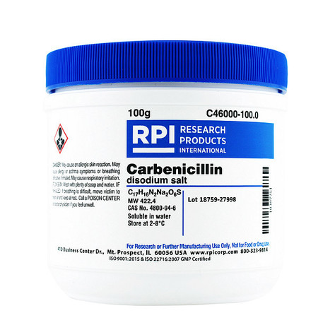 RPI Carbenicillin, Disodium Salt, 100g C46000-100.0