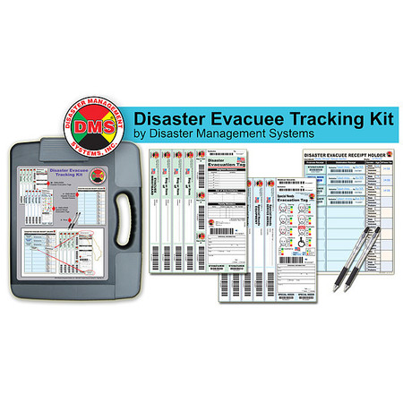DISASTER MANAGEMENT SYSTEMS Disaster Evacuee Tracking Kit, 14-1/2" L DMS 06327