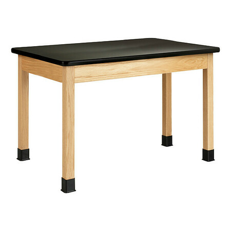 DIVERSIFIED WOODCRAFT Plain Apron Table, Black, 30 in Overall L. P717LBBK30E