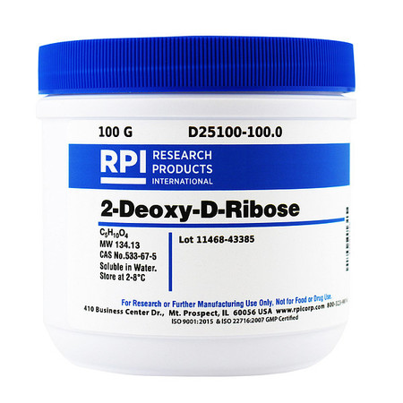 RPI 2-Deoxy-D-ribose, 100g D25100-100.0