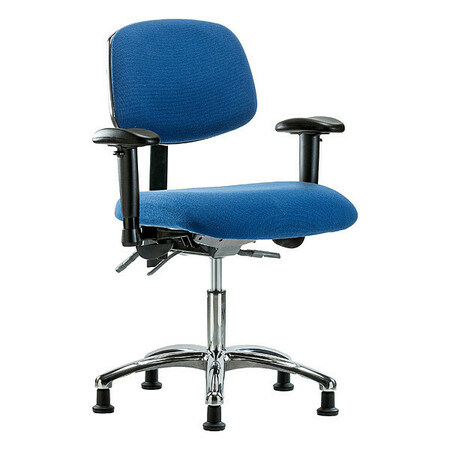 BLUE RIDGE ERGONOMICS Fabric Desk Chair, 19" to 24", Adjustable Arms, Blue BR-ESD-FDHCH-CR-T0-A1-EG-ESDBLU