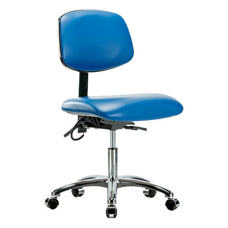 BLUE RIDGE ERGONOMICS Fabric Desk Chair, 19" to 24", No Arms, Blue BR-ESD-VDHCH-CR-T1-A0-EC-ESDBLU