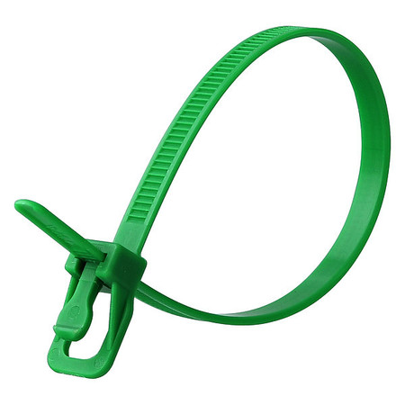 RETYZ Releasable Tie, Green, Nylon, PK100 EVT-S12GN-TA