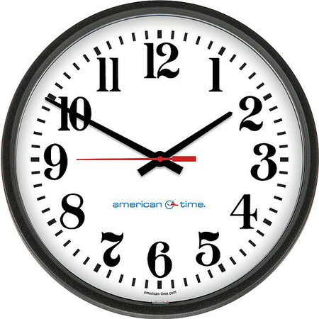 ZORO SELECT 13-1/8" Times Face Style Wall Clock, Black E56BASD305G