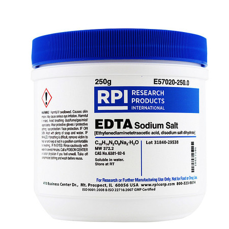 RPI EDTA Disodium Salt, 250g, Powder E57020-250.0