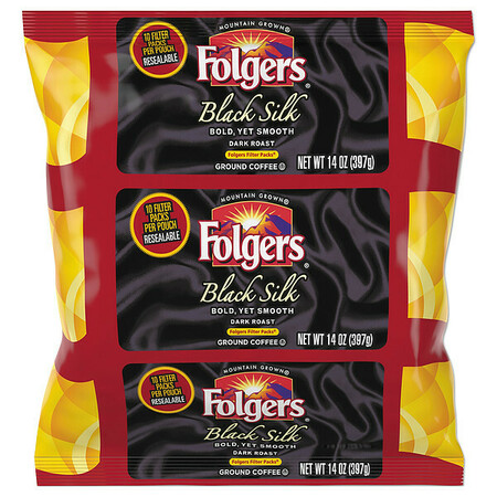 FOLGERS Coffee, Black Silk, 1.4 oz., Packet, PK40 2550000016