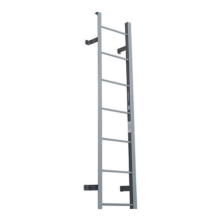 COTTERMAN 6 ft 5 in Fixed Ladder, Steel, 7 Steps, Side Step Exit, Powder Coated Finish, 300 lb Load Capacity F7S C1